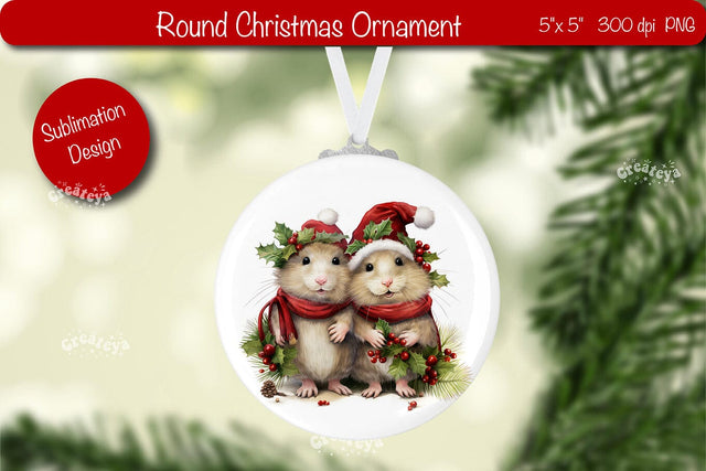 Christmas ornament Sublimation Watercolor Christmas Baby Animal PNG Sublimation Createya Design 