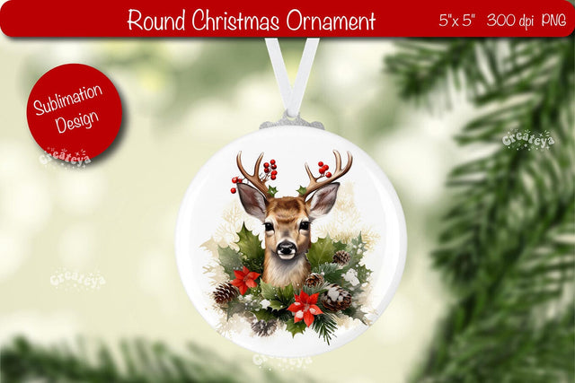 Christmas ornament Sublimation Watercolor Christmas Baby Animal PNG Sublimation Createya Design 