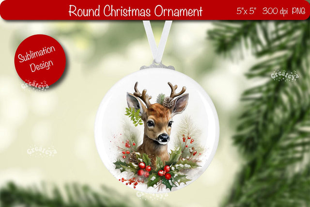 Christmas ornament Sublimation Watercolor Christmas Baby Animal PNG Sublimation Createya Design 