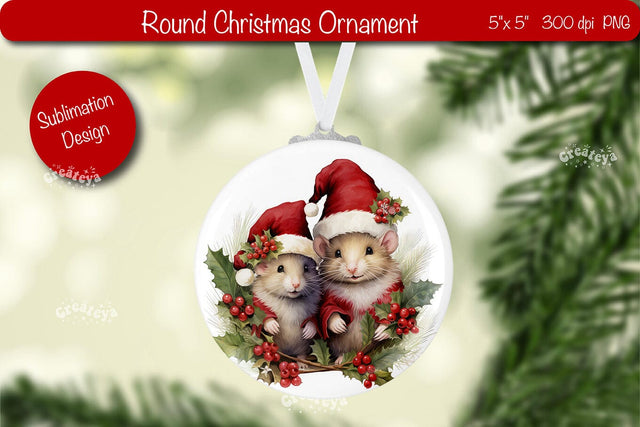 Christmas ornament Sublimation Watercolor Christmas Baby Animal PNG Sublimation Createya Design 