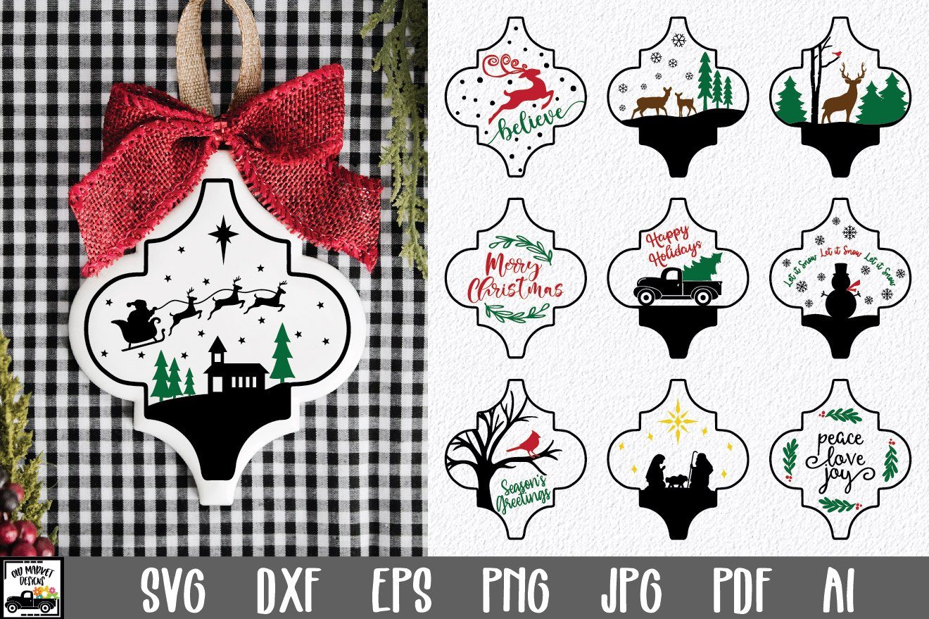 Christmas Ornament SVG - 10 Arabesque Christmas SVG Files - So Fontsy