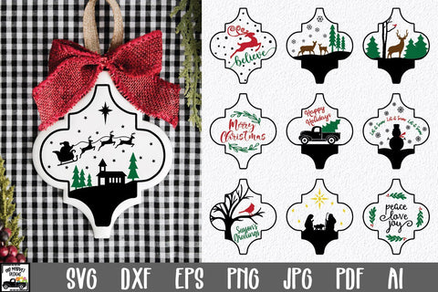 Christmas Ornament SVG - 10 Arabesque Christmas SVG Files SVG Old Market 