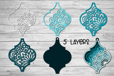 Christmas Ornament SVG, 3D Layered SVG, Arabesque Mandala. 3D Paper Elinorka 