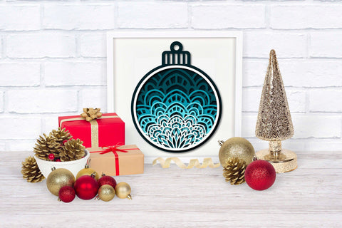 Christmas Ornament SVG, 3D Layered SVG Mandala, Christmas SVG. 3D Paper Elinorka 