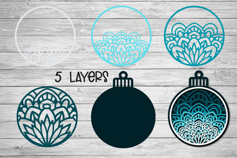 Christmas Ornament SVG, 3D Layered SVG Mandala, Christmas SVG. 3D Paper Elinorka 