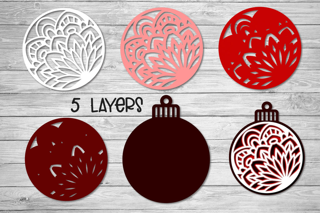 Christmas Ornament SVG, 3D Layered SVG Mandala Ornaments. - So Fontsy