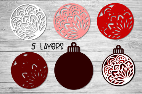 Christmas Ornament SVG, 3D Layered SVG Mandala Ornaments. 3D Paper Elinorka 