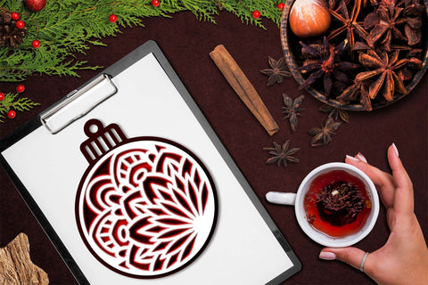 Christmas Ornament SVG, 3D Layered SVG Mandala Ornaments. 3D Paper Elinorka 