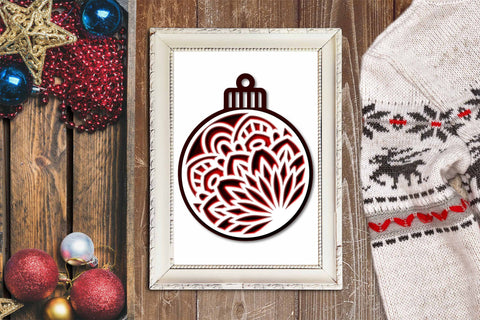 Christmas Ornament SVG, 3D Layered SVG Mandala Ornaments. 3D Paper Elinorka 