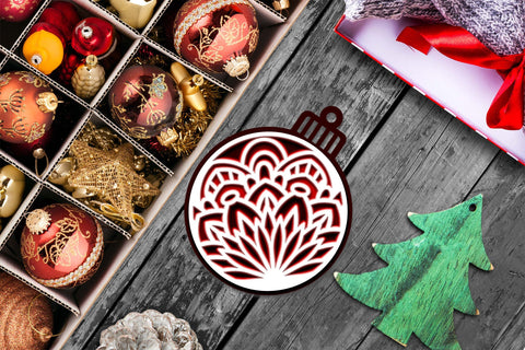 Christmas Ornament SVG, 3D Layered SVG Mandala Ornaments. 3D Paper Elinorka 