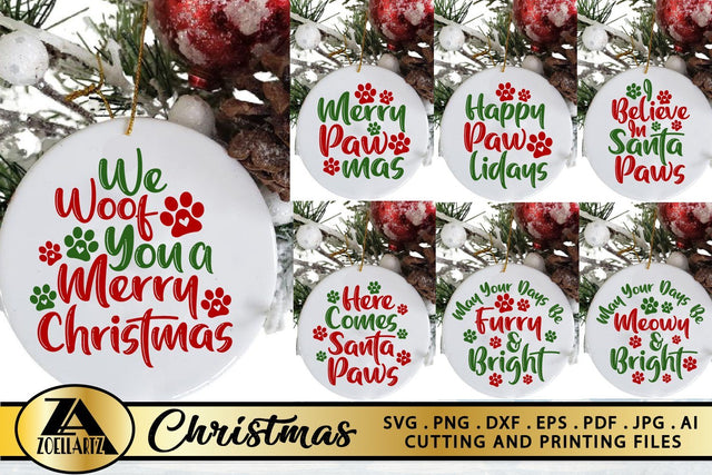 Christmas Ornament SVG Bundle Animal Round Ornaments SVG SVG zoellartz 