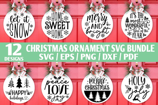 Christmas Ornament SVG Bundle, Christmas Ornament svg, Christmas svg bundle, Christmas png, Christmas round sign, Christmas round sign svg SVG etcify 
