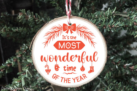 Christmas ornament svg bundle, Christmas round sign svg SVG Digital Rainbow Shop 