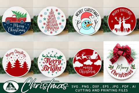 Christmas Ornament SVG Bundle Christmas Sign Making Bundle - So Fontsy