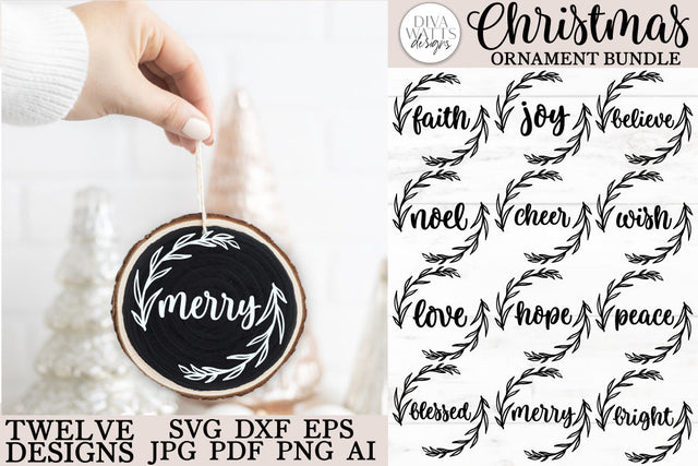 Christmas Ornament SVG Bundle | Farmhouse Ornaments SVG Diva Watts Designs 