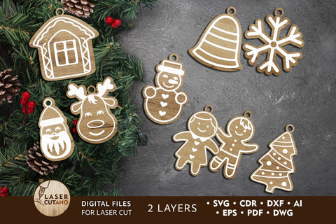 CHRISTMAS Ornament SVG Bundle Multilayer Laser Cut Files, Mandala, 3D Designs, Mini Design Bundles SVG LaserCutano 