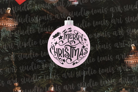 Christmas Ornament SVG Bundle - Round Ornament Svg - Christmas Cut File - Believe Svg - Christmas Scene Svg - Santa Svg - Winter Svg Files SVG TonisArtStudio 