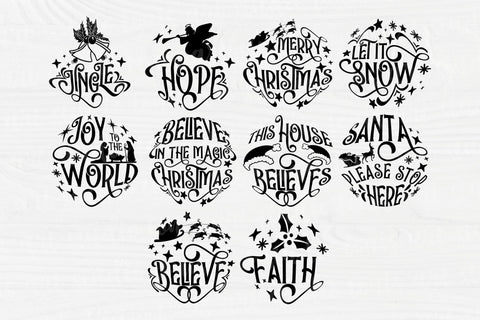 Christmas Ornament SVG Bundle - Round Ornament Svg - Christmas Cut File - Believe Svg - Christmas Scene Svg - Santa Svg - Winter Svg Files SVG TonisArtStudio 