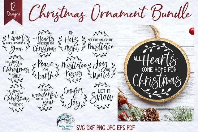 Christmas Ornament SVG Bundle SVG Wispy Willow Designs 