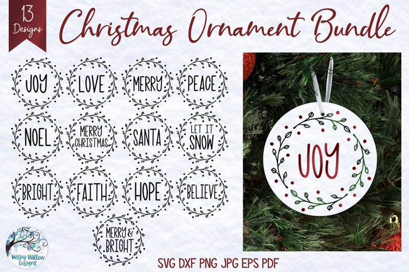 Christmas Ornament SVG Bundle SVG Wispy Willow Designs 