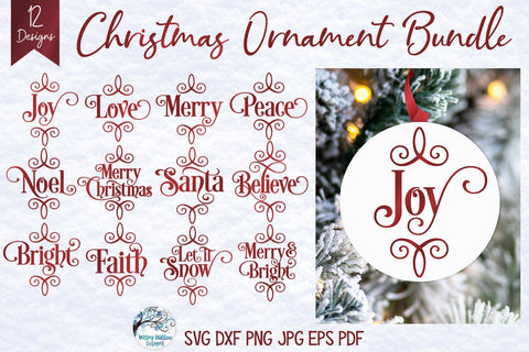 Christmas Ornament SVG Bundle SVG Wispy Willow Designs 