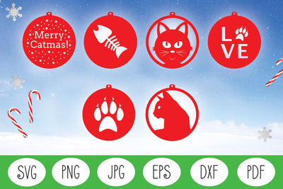 Christmas Ornament SVG | Christmas SVG | Cat Christmas SVG SVG Angel Lynne Designs 