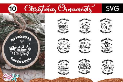 Christmas Ornament svg cut file bundle - So Fontsy