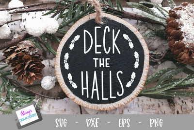 Christmas Ornament SVG - Deck the Halls - Round SVG Stacy's Digital Designs 