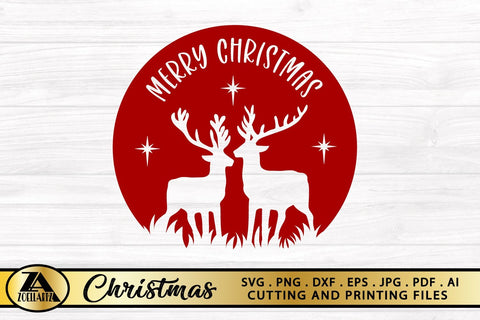 Christmas Ornament SVG Home Round Sign Winter REINDEER SVG SVG zoellartz 