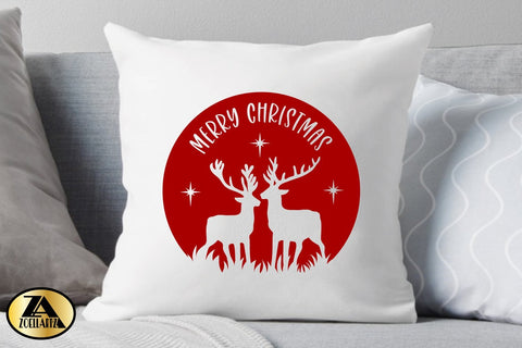 Christmas Ornament SVG Home Round Sign Winter REINDEER SVG SVG zoellartz 