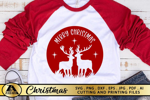 Christmas Ornament SVG Home Round Sign Winter REINDEER SVG SVG zoellartz 