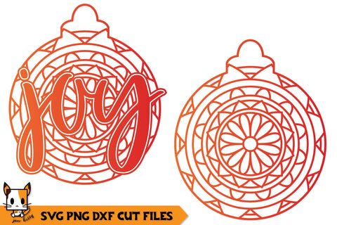 Christmas Ornament SVG | Joy | Mandala SVG Zen Kitty 
