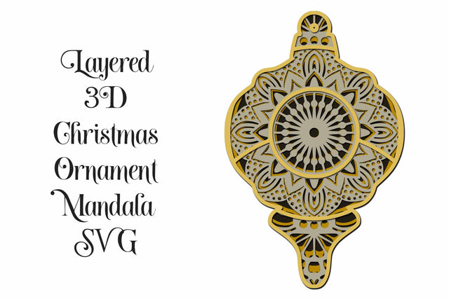 Christmas Ornament SVG Layered Mandala for cutting machines 4 layers, PNG, EPS SVG Digital Honeybee 