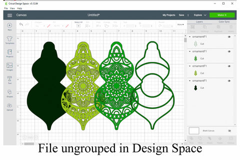 Christmas Ornament SVG Layered Mandala for cutting machines 4 layers, PNG, EPS SVG Digital Honeybee 