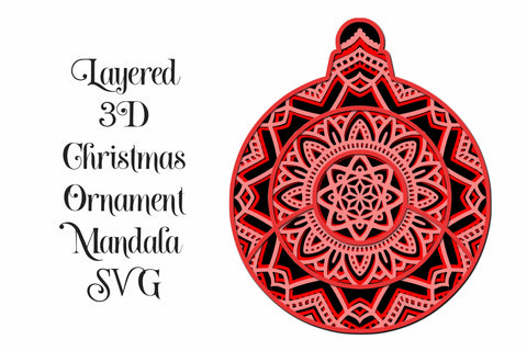Christmas Ornament SVG Layered Mandala for cutting machines 4 layers, PNG, EPS SVG Digital Honeybee 