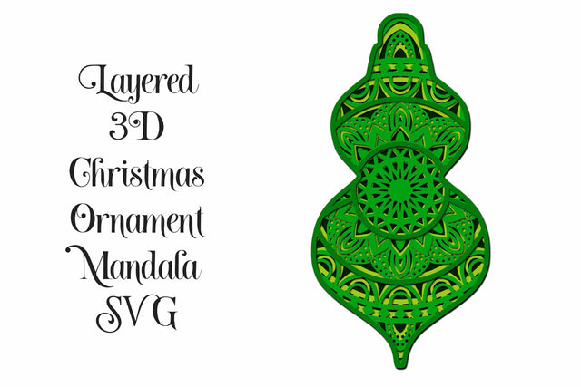 Christmas Ornament SVG Layered Mandala for cutting machines 4 layers, PNG, EPS SVG Digital Honeybee 