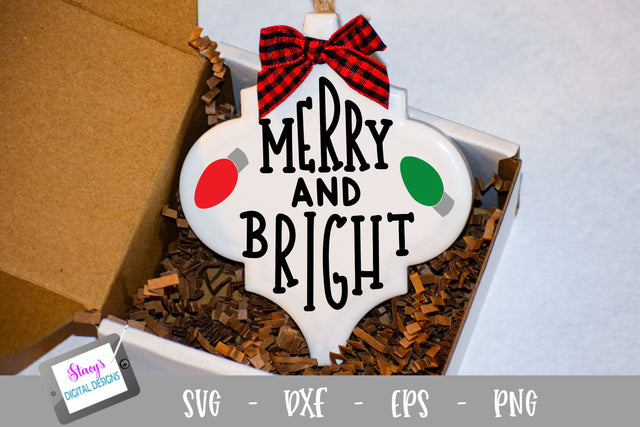 Christmas Ornament SVG - Merry and Bright - Arabesque SVG Stacy's Digital Designs 
