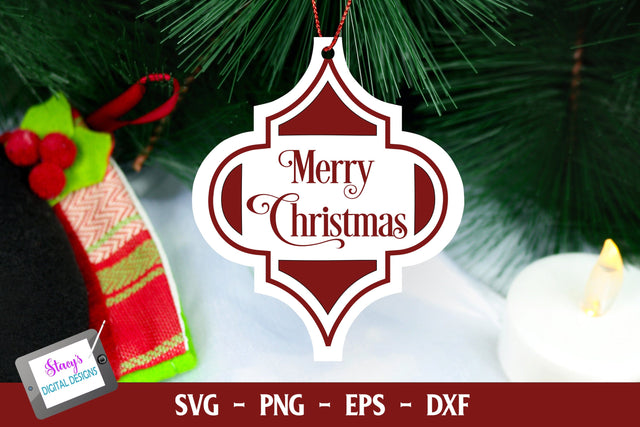 Christmas Ornament SVG | Merry Christmas Arabesque Ornament SVG Stacy's Digital Designs 