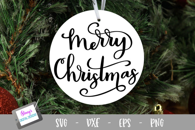 Christmas Ornament SVG - Merry Christmas - Round 3 SVG Stacy's Digital Designs 