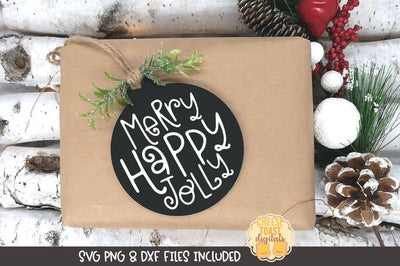 Christmas Ornament SVG | Merry Happy Jolly SVG Cheese Toast Digitals 