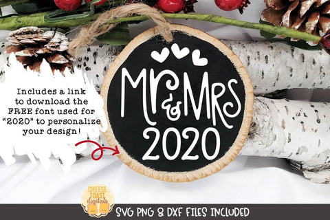 Christmas Ornament SVG | Mr & Mrs SVG Cheese Toast Digitals 