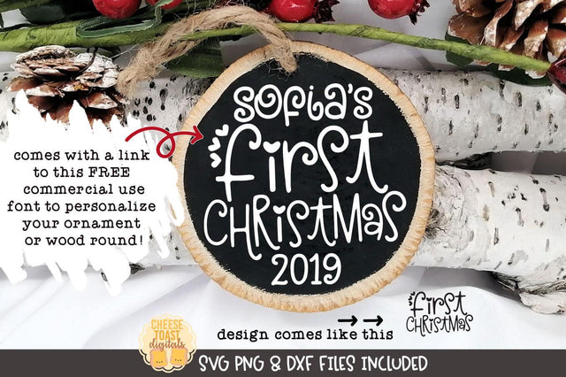 Christmas Ornament SVG | Personalized Baby's First Christmas SVG Cheese Toast Digitals 