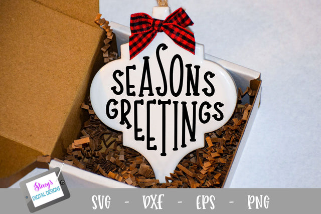Christmas Ornament SVG - Season's Greetings - Arabesque SVG Stacy's Digital Designs 