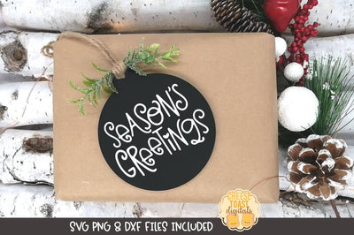 Christmas Ornament SVG | Season's Greetings SVG Cheese Toast Digitals 