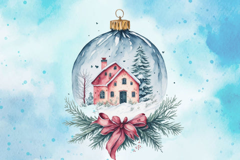 Christmas Ornament Watercolor Clipart Sublimation Rupkotha 