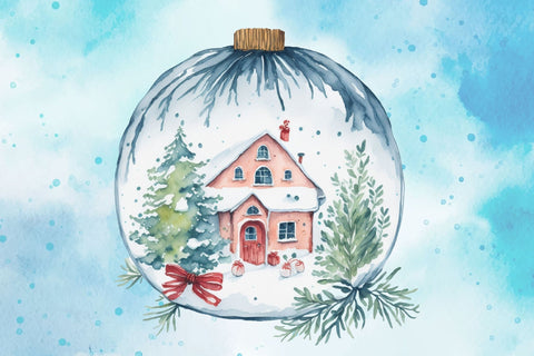 Christmas Ornament Watercolor Clipart Sublimation Rupkotha 