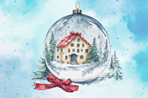 Christmas Ornament Watercolor Clipart Sublimation Rupkotha 