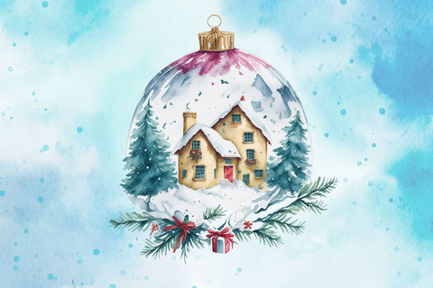 Christmas Ornament Watercolor Clipart Sublimation Rupkotha 