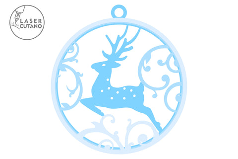 CHRISTMAS ORNAMENTS BUNDLE Christmas Set Of 5 Baubles SVG LaserCutano 