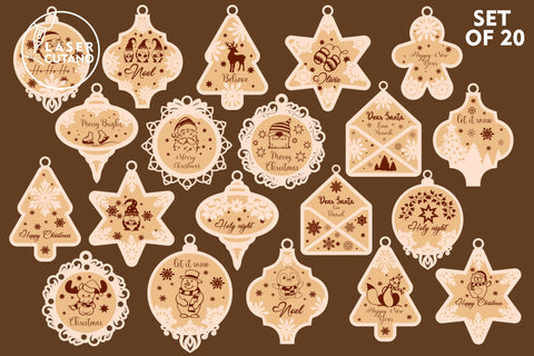 CHRISTMAS ORNAMENTS BUNDLE for Christmas Tree SVG LaserCutano 